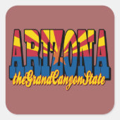 Arizona Grand Canyon State Vierkante Sticker (Voorkant)