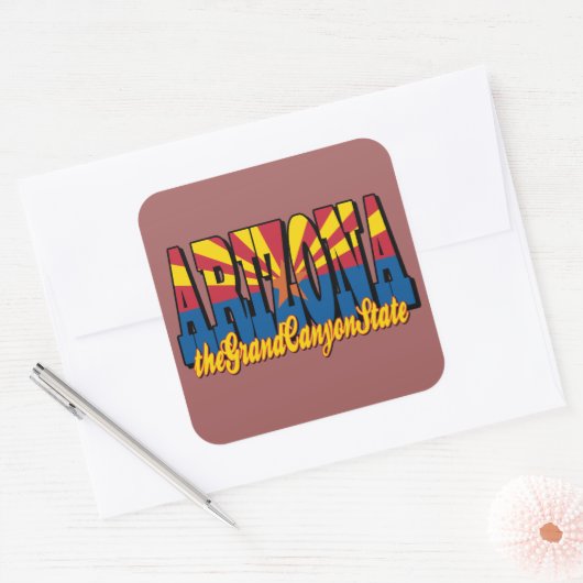 Arizona Grand Canyon State Vierkante Sticker (Envelop)