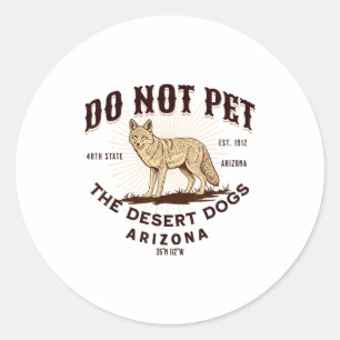 Arizona Grappig Niet Aaien De Woestijn Honden Coyo Ronde Sticker