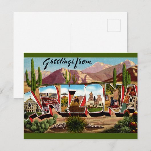 Arizona Groet Ansichtkaart Briefkaart (Voorkant / Achterkant)