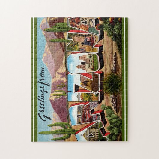Arizona Groet Briefkaart Legpuzzel (Verticaal)