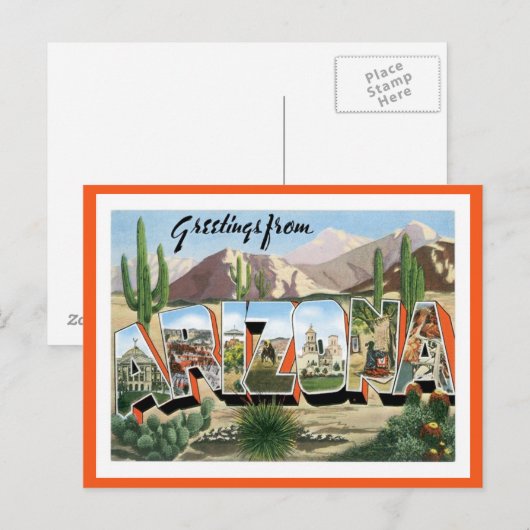 Arizona-groetings uit de VS Briefkaart (Voorkant / Achterkant)