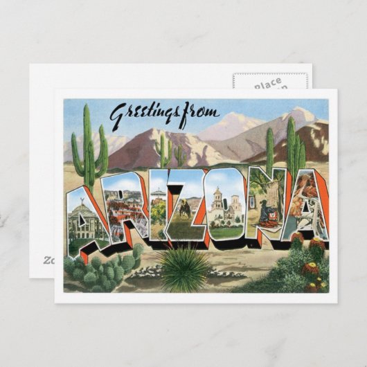 Arizona-groetings uit de VS Briefkaart (Voorkant / Achterkant)