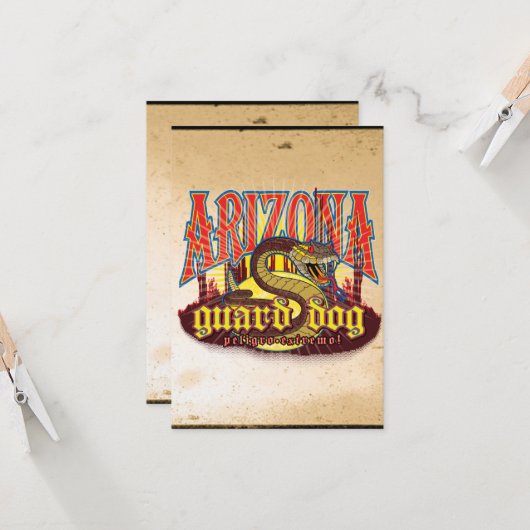 Arizona Guard Dog Snake Kaart (Voorkant / Achterkant in situ)