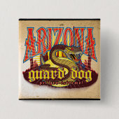 Arizona Guard Dog Snake Vierkante Button 5,1 Cm (Voorkant)