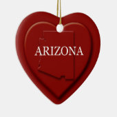 Arizona Heart Kaart Kerstmis Keramisch Ornament (Rechts)