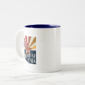 Arizona Het is een droge hitte Tweekleurige Koffiemok (Voorkant links)