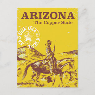 Arizona het poster van de koperstaat vintage-reis briefkaart