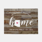 Arizona Home State Personalized Wood Kijk uit Deurmat (Voorkant)