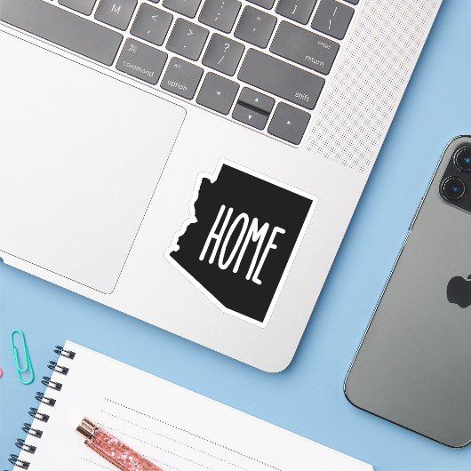 Arizona Home Zwart-wit Sticker (Laptop met iPhone)