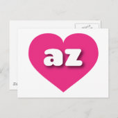 Arizona hot roze hart - Ik hou van az Briefkaart (Voorkant / Achterkant)