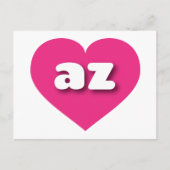 Arizona hot roze hart - Ik hou van az Briefkaart (Voorkant)