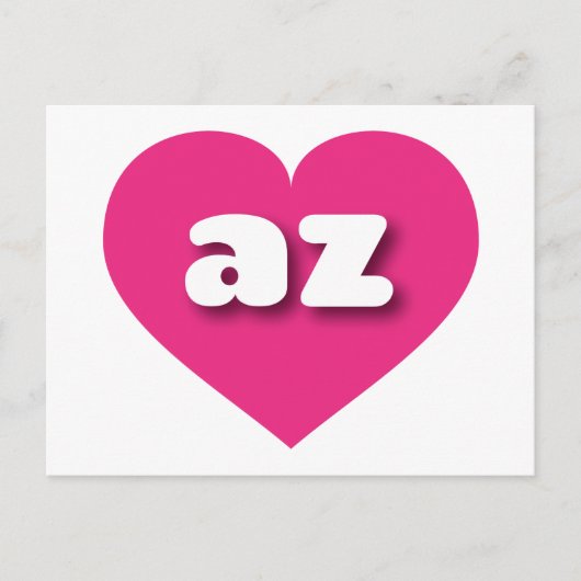 Arizona hot roze hart - Ik hou van az Briefkaart (Voorkant)
