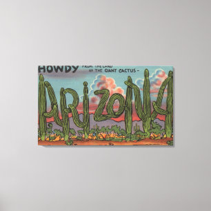 Arizona - Howdy van Arizona in Cactus Font Canvas Afdruk