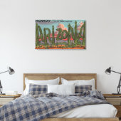 Arizona - Howdy van Arizona in Cactus Font Canvas Afdruk (Insitu (Slaapkamer))