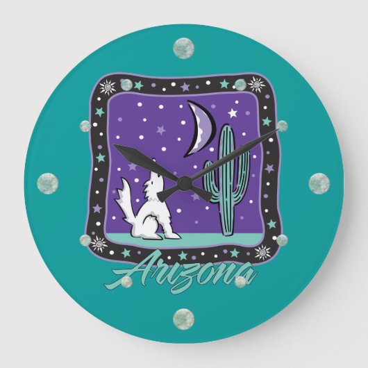 Arizona Howling Coyote Wall klok (Voorkant)
