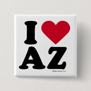 ARIZONA - IK HOUD VAN AZ - IK HOOR VAN ARIZONA VIERKANTE BUTTON 5,1 CM