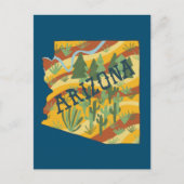 Arizona Illustrated Map Briefkaart (Voorkant)