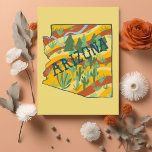 Arizona Illustrated Map Briefkaart<br><div class="desc">Bekijk deze kleurrijke tekening van Arizona. Bezoek mijn winkel voor meer!</div>