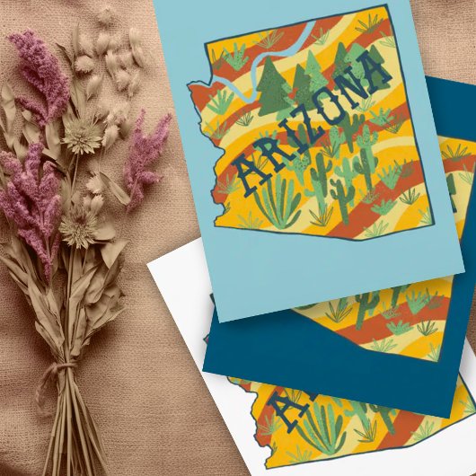 Arizona Illustrated Map Briefkaart