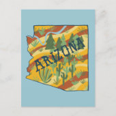 Arizona Illustrated Map Briefkaart (Voorkant)