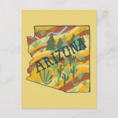 Arizona Illustrated Map Briefkaart (Voorkant)