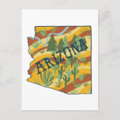 Arizona Illustrated Map Briefkaart (Voorkant)