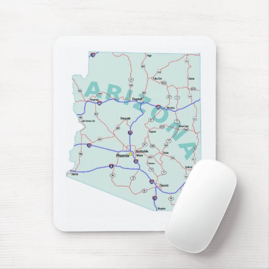 Arizona Interstate Map Mousepad Muismat (Met muis)