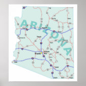 Arizona Interstate Map Print (Voorkant)