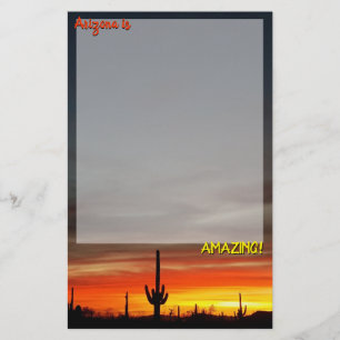 "Arizona is geweldig!" Sunset Sonoran Desert Cactu Briefpapier
