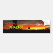 "Arizona is geweldig!" Sunset Sonoran Desert Cactu Bumpersticker (Voorkant)
