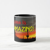 "Arizona is geweldig!" Sunset Sonoran Desert Cactu Mok (Midden)