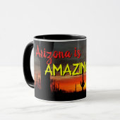 "Arizona is geweldig!" Sunset Sonoran Desert Cactu Mok (Voorkant links)