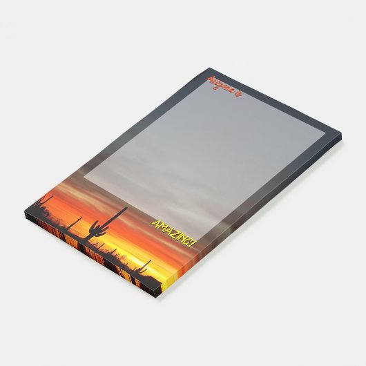 "Arizona is geweldig!" Sunset Sonoran Desert Cactu Post-it® Notes (Schuin)
