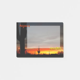 "Arizona is geweldig!" Sunset Sonoran Desert Cactu Post-it® Notes
