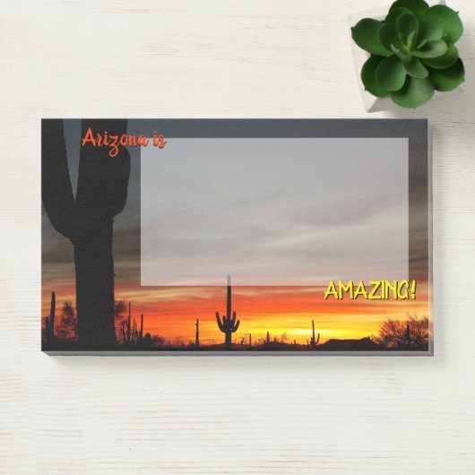 "Arizona is geweldig!" Sunset Sonoran Desert Cactu Post-it® Notes (Kantoor)