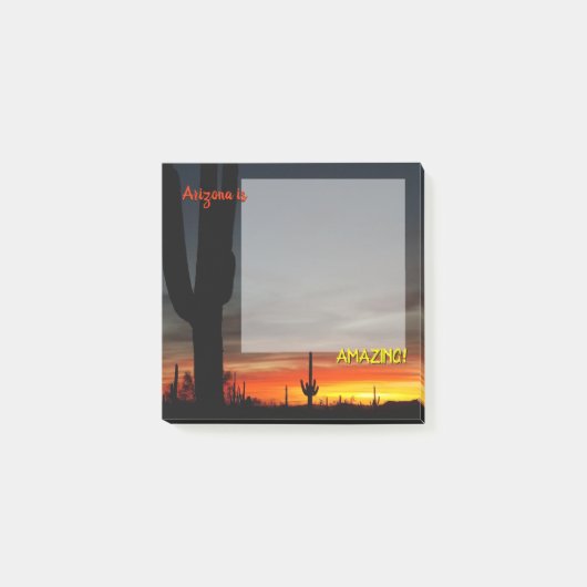 "Arizona is geweldig!" Sunset Sonoran Desert Cactu Post-it® Notes (Voorkant)