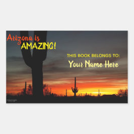 "Arizona is geweldig!" Sunset Sonoran Desert Cactu Rechthoekige Sticker