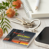 "Arizona is geweldig!" Sunset Sonoran Desert Cactu Sleutelhanger (Voorkant Rechts)