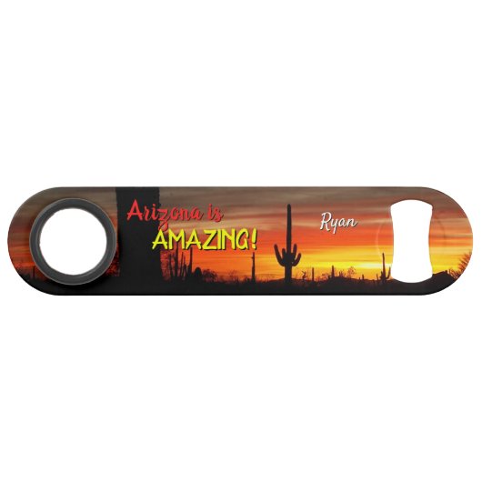 "Arizona is geweldig!" Sunset Sonoran Desert Cactu Speed Flessenopener (Voorkant (Horizontaal))