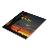 "Arizona is geweldig!" Sunset Sonoran Desert Cactu Tegeltje (Zijkant)