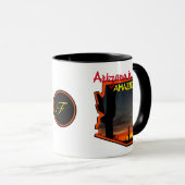 Arizona is het Amazing Sunset Cactus AZ Map Outlin Mok (Voorkant rechts)