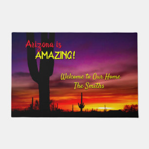 Arizona is verbazingwekkend soonsondergang in Sagu Deurmat