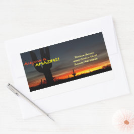 Arizona is verbazingwekkende woestijn zonsondergan rechthoekige sticker