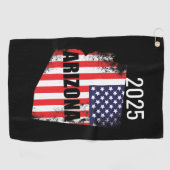 Arizona Kaart Amerikaanse Vlag Vrijheid 2025 Golfhanddoek (Horizontaal)