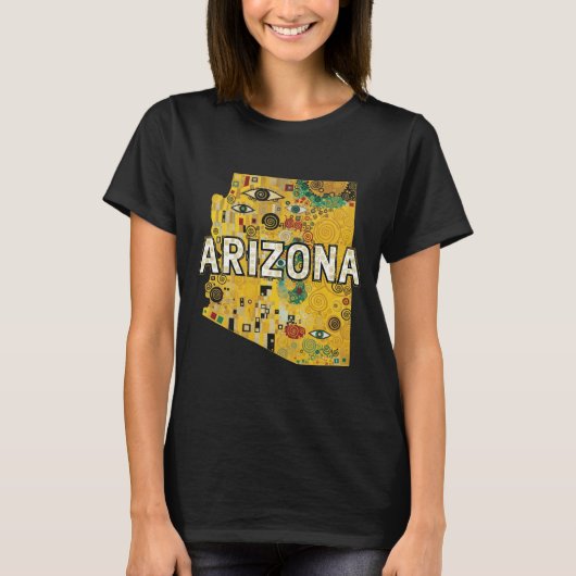 Arizona Kaart en Tekst T-shirt (Voorkant)