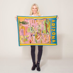 Arizona Kaart Fleece Deken