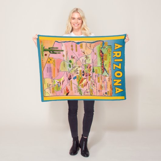 Arizona Kaart Fleece Deken (In situ)