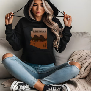 Arizona kaart Grand Canyon landschap Hoodie
