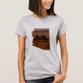 Arizona kaart Grand Canyon landschap T-shirt (Voorkant)